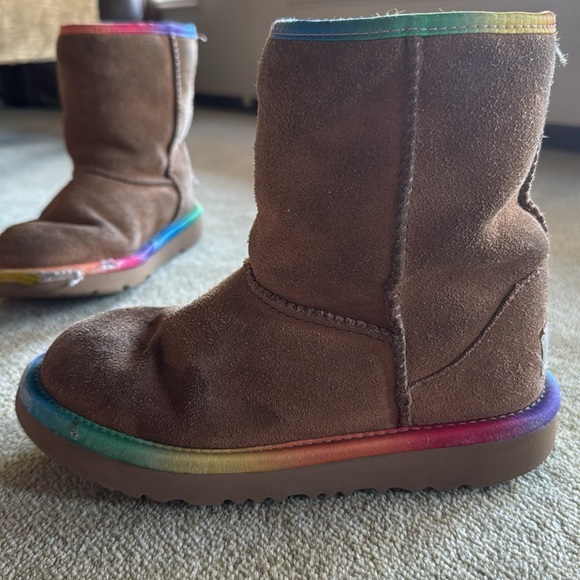 Tan with rainbow stripe Ugg Boots - Picture 4 of 9